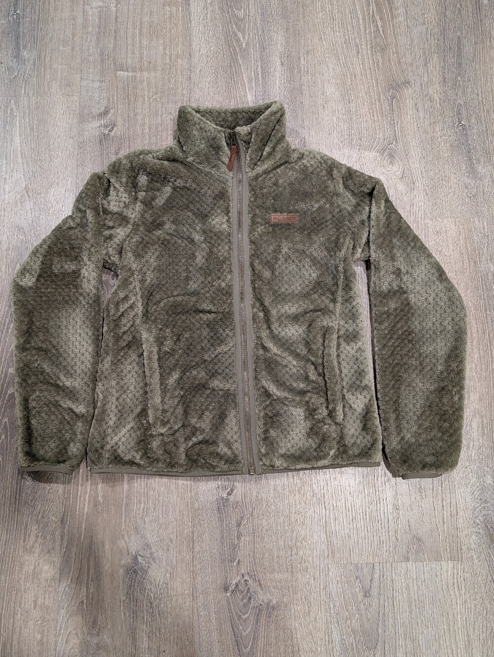 Columbia Fire Side II Sherpa Full Zip Fleece Jacket Sage Green Women's M